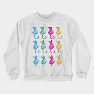 Bright cat watercolor pattern Crewneck Sweatshirt